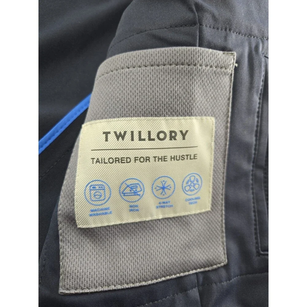 Men Twillory Tailored Fit Technical Fabric Suit Set Navy 42R Sport Blazer 34x31